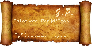 Galambosi Perjámos névjegykártya